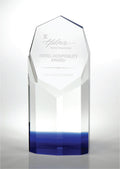 Crystal Corporate Award, Slanted Top with Bluish Bottom.