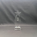 Crystal star on crystal base for corporate award 